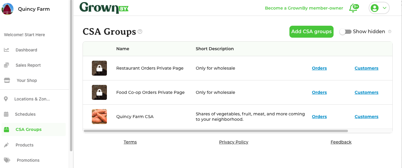 CSA Group card with a lock icon overlay indicating it is private