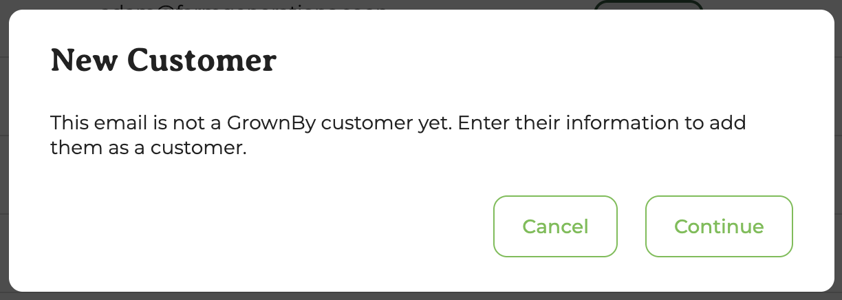 New customer popup