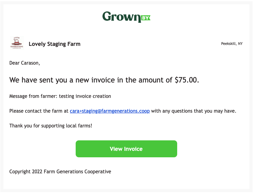 New manual invoice email from GrownBy