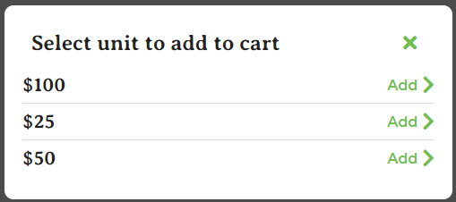 Farm Credit purchase confirmation in the Shop