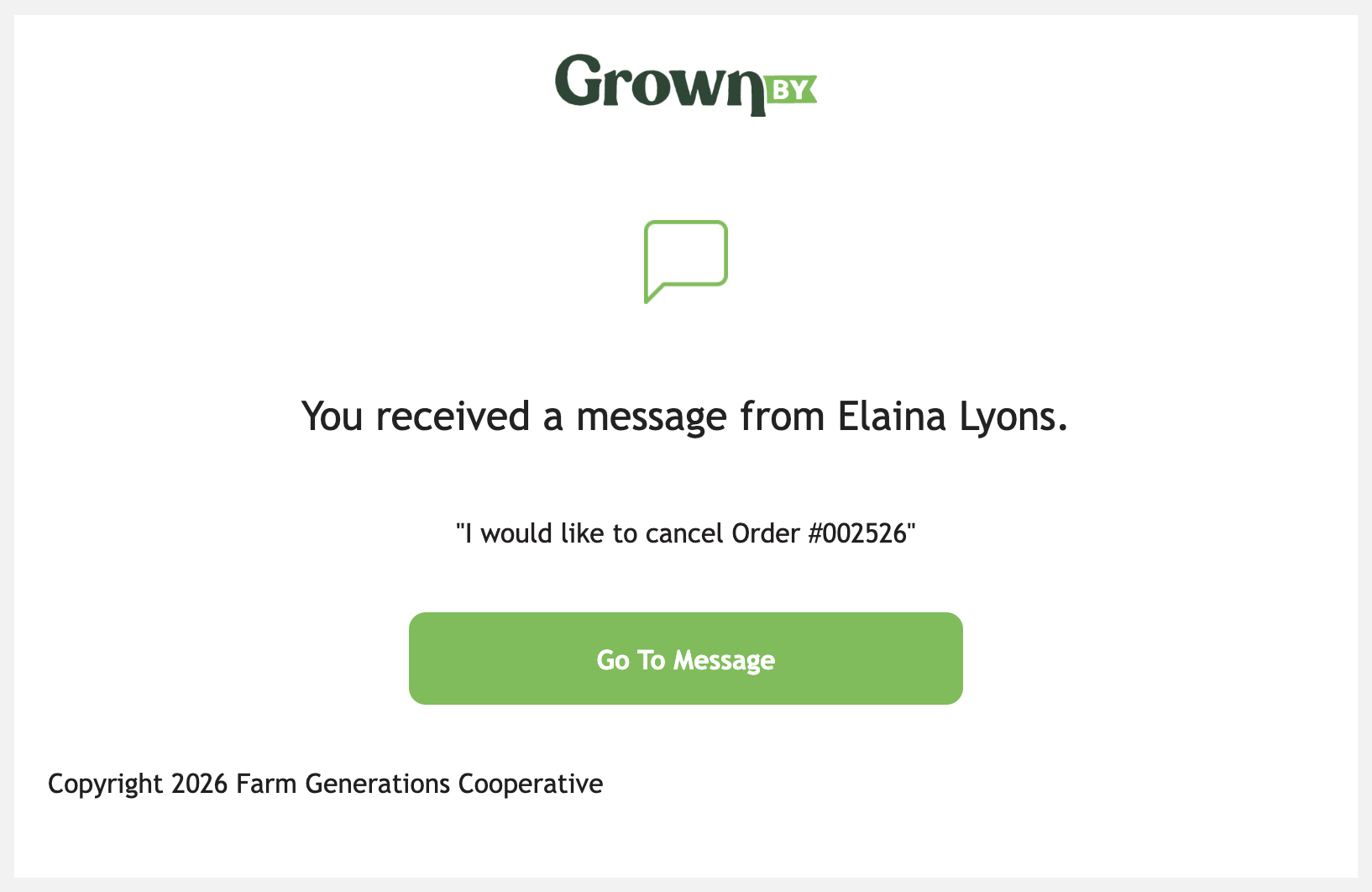 New message notification