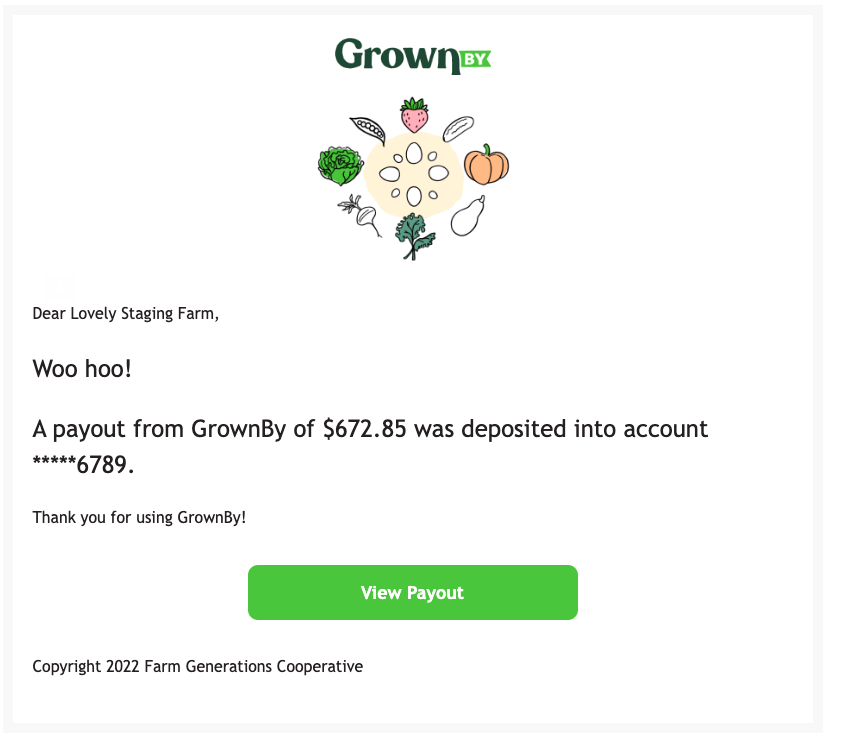 Stripe payout notification email