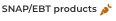 SNAP-eligible products in a GrownBy shop marked with a carrot icon