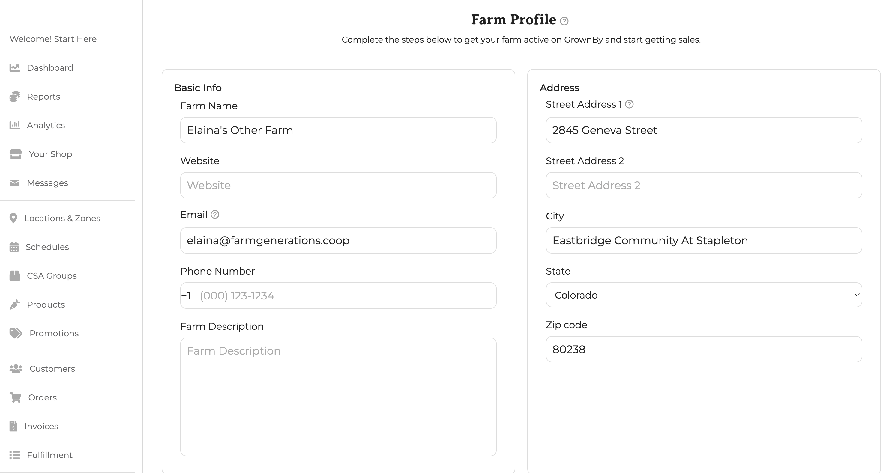 First section of the Farm Profile page in GrownBy