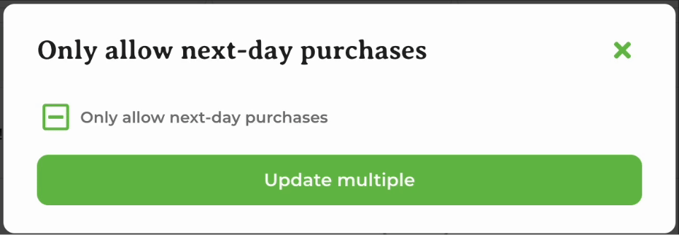Bulk edit confirmation pop-up with a dash in the checkbox