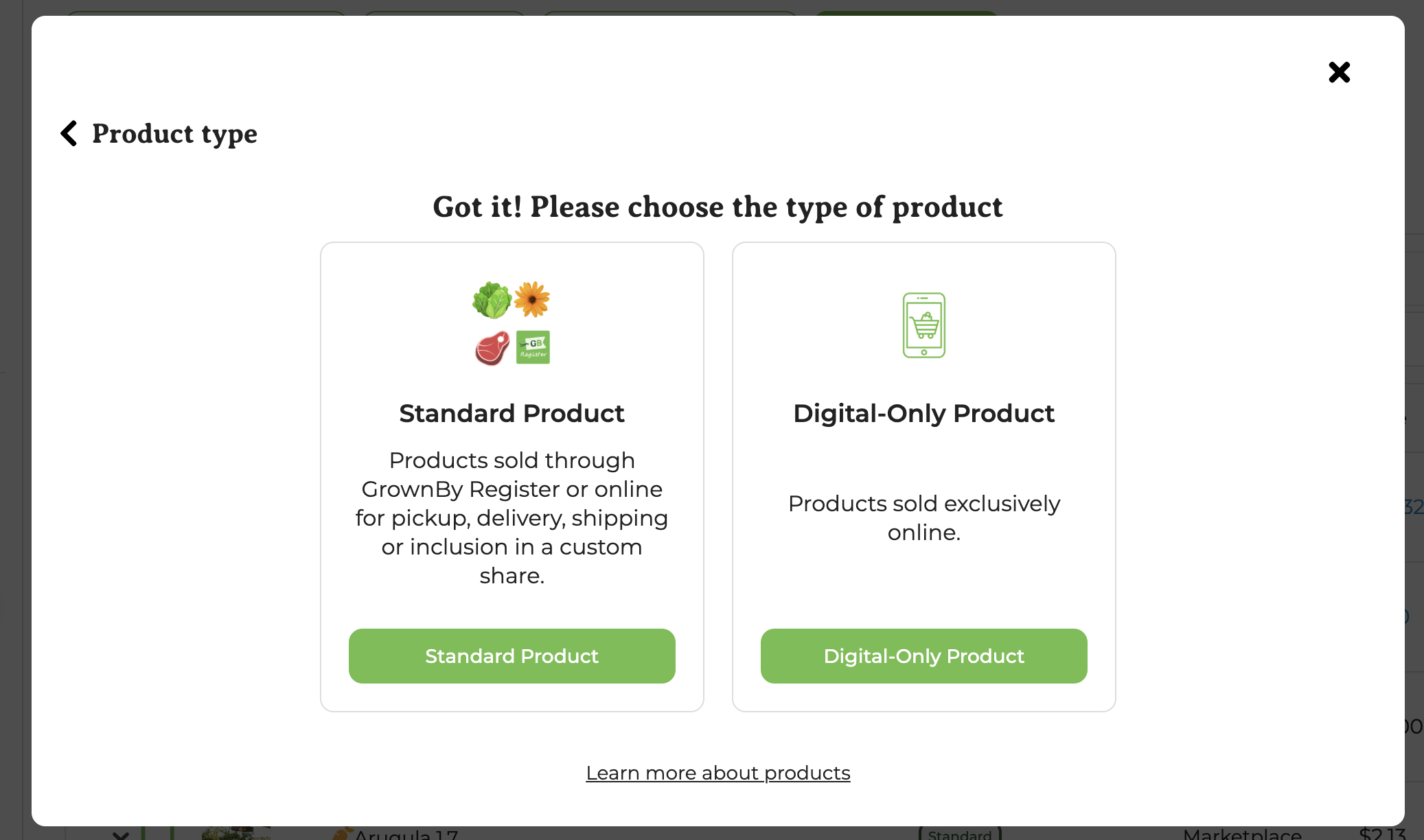 Add New Product page with Digital-Only and Standard Product options