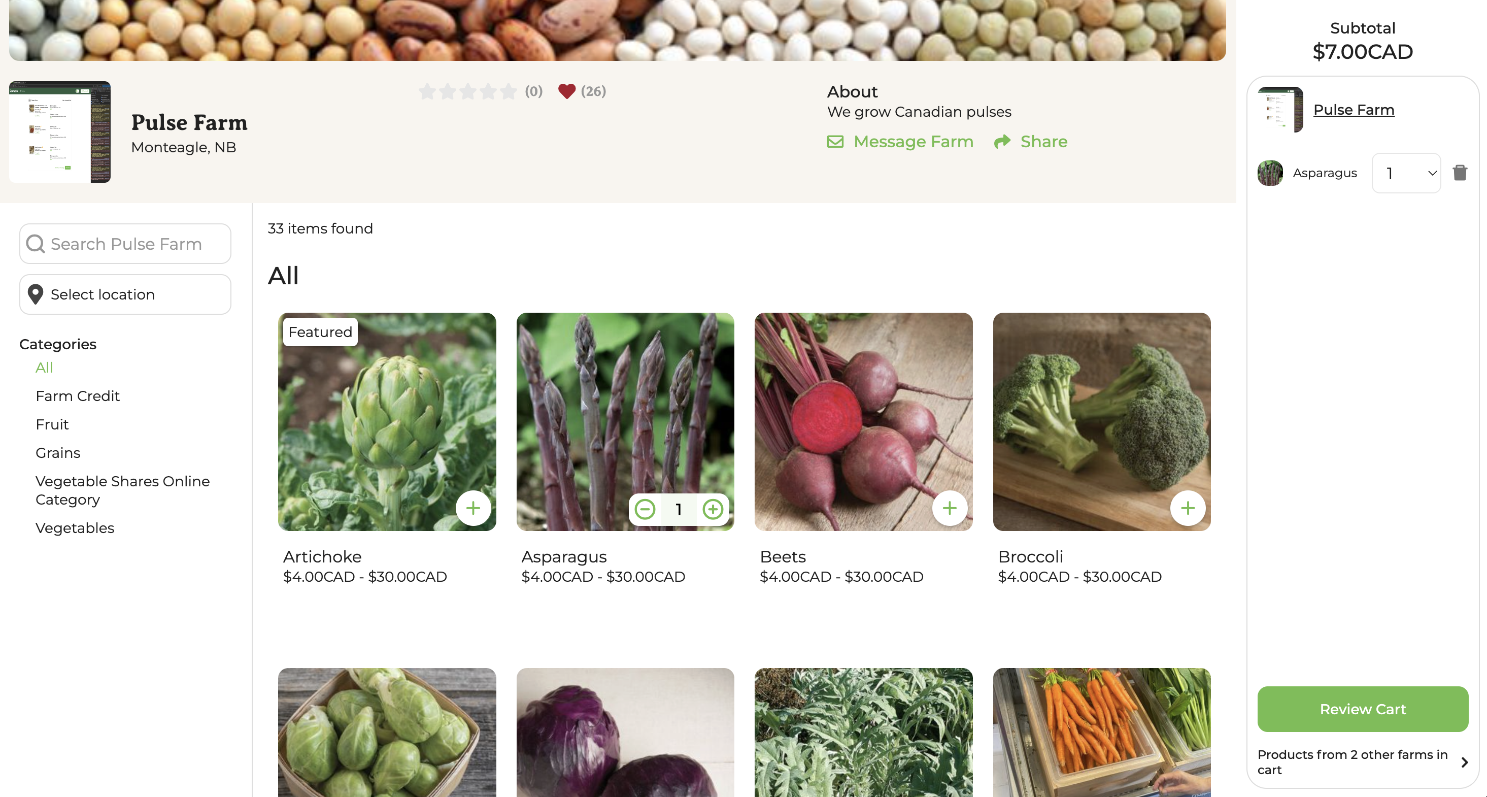 Cart sidebar page