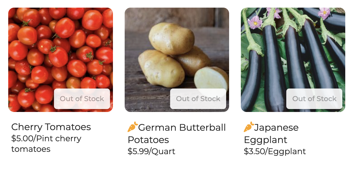 Out of stock products